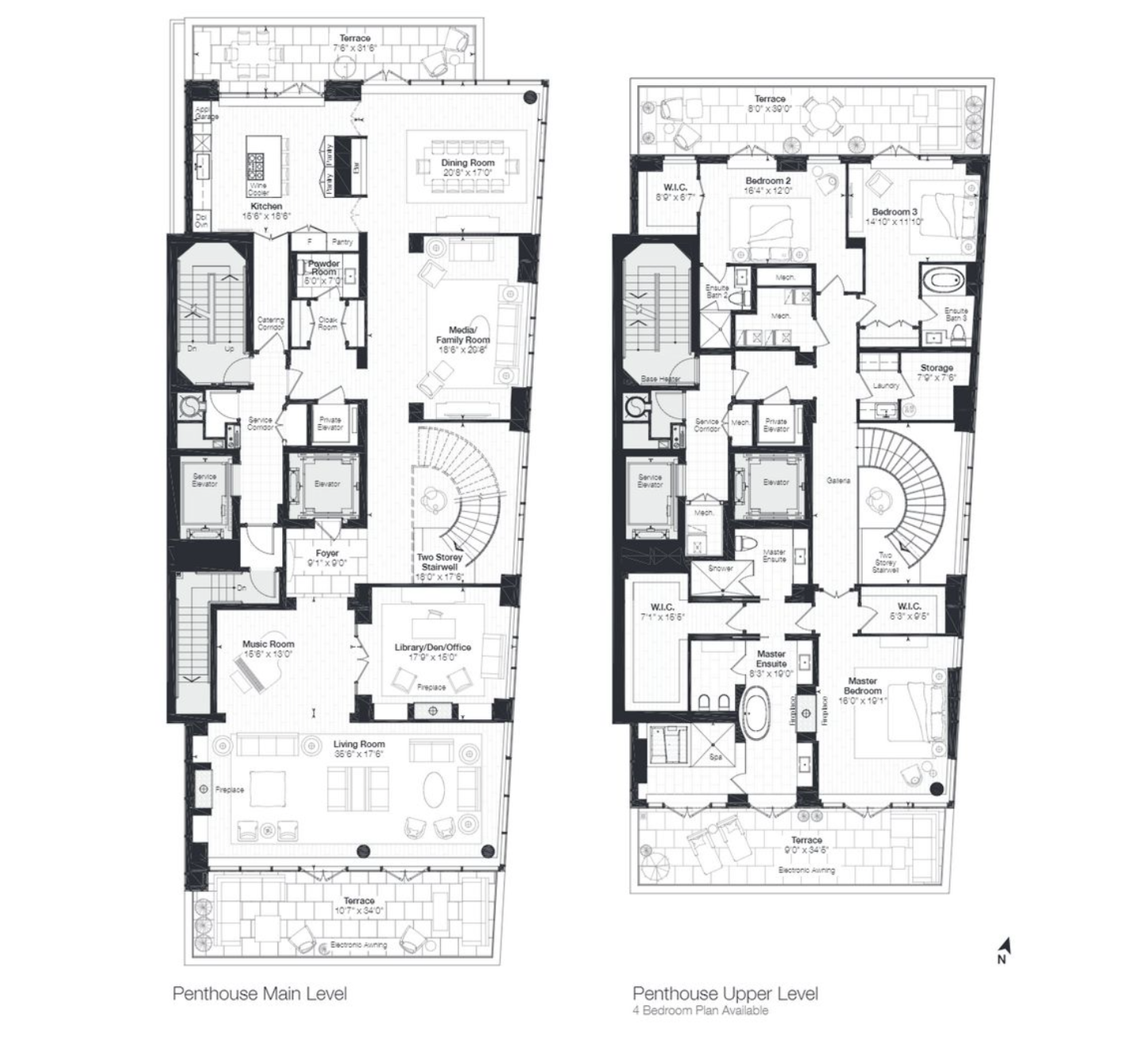 The Summit - Three Bedroom + Study, Two Storey Penthouse